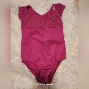 Future Star Capezio Vibrant Pink Cap Sleeve Open Back Round Neck Leotard